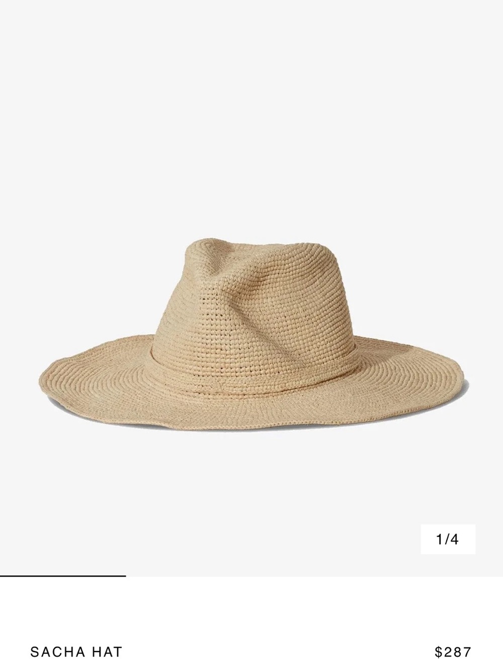 Janessa Leone Sacha Straw Fedora in Natural